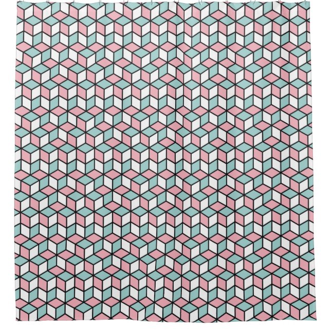  Abstract Seamless 3d Pattern. Isometric backgroun Shower Curtain (Front)