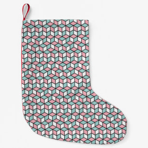  Abstract Seamless 3d Pattern. Isometric backgroun Small Christmas Stocking