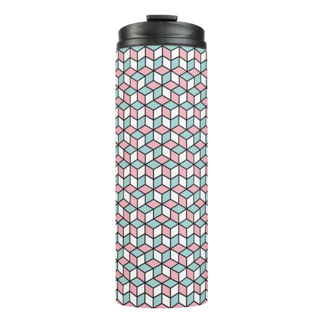  Abstract Seamless 3d Pattern. Isometric backgroun Thermal Tumbler (Front)