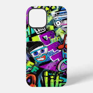 Abstract seamless cartoon pattern. Repeated with m iPhone 12 Case