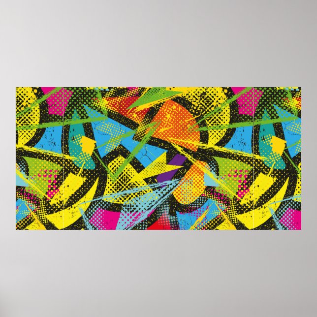 Abstract seamless chaotic pattern. Wallpaper with  Poster (Front)