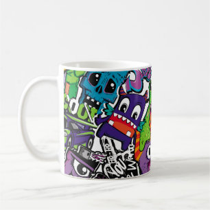 Abstract seamless comics monsters. Cartoon mutant  Coffee Mug