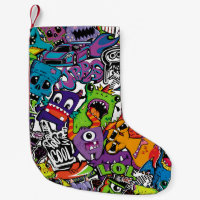 Abstract seamless comics monsters. Cartoon mutant