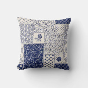 Abstract seamless delicate patchwork pattern, dark cushion