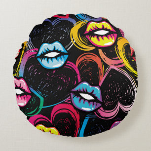 Abstract seamless fashion pattern. beauty style wa round cushion