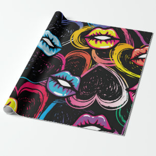 Abstract seamless fashion pattern. beauty style wa wrapping paper