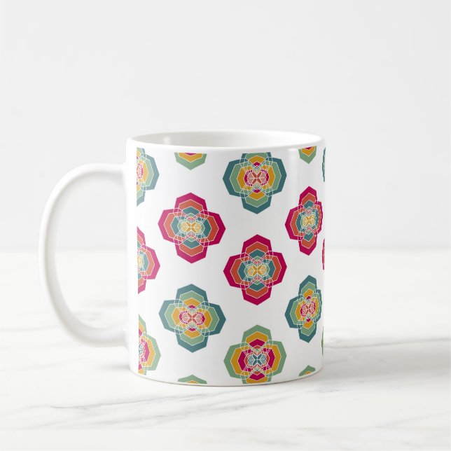 Abstract Seamless Floral Background, surface textu Coffee Mug (Left)