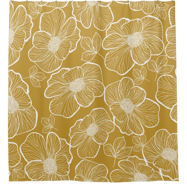 Abstract seamless floral pattern. Flowers backgrou Shower Curtain (Front)