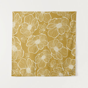 Abstract seamless floral pattern. Flowers backgrou Tapestry