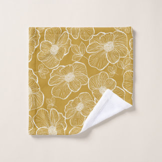 Abstract seamless floral pattern. Flowers backgrou Wash Cloth