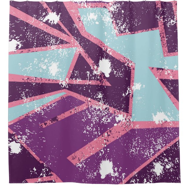 Abstract seamless geometric pattern. grunge urban  shower curtain (Front)