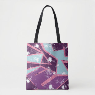 Abstract seamless geometric pattern. grunge urban tote bag