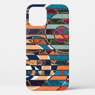 Abstract seamless geometrical stripes lined colorf iPhone 12 case