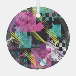 Abstract seamless, girls boys fashion, colourful. glass tree decoration