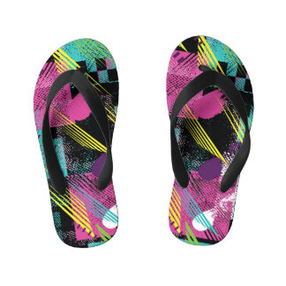 Abstract seamless, girls boys fashion, colourful. kid's thongs