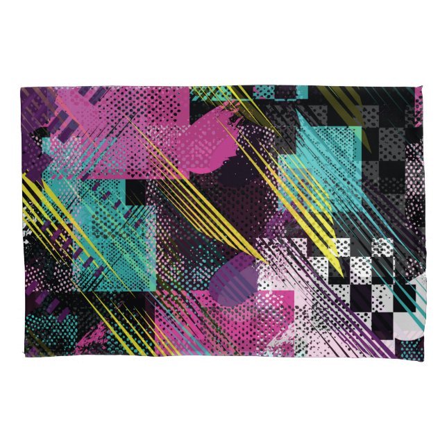 Abstract seamless, girls boys fashion, colourful. pillowcase (Front)