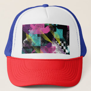 Abstract seamless, girls boys fashion, colourful. trucker hat