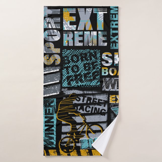 Abstract seamless grunge pattern. Urban style mode Bath Towel (Bath Towel)