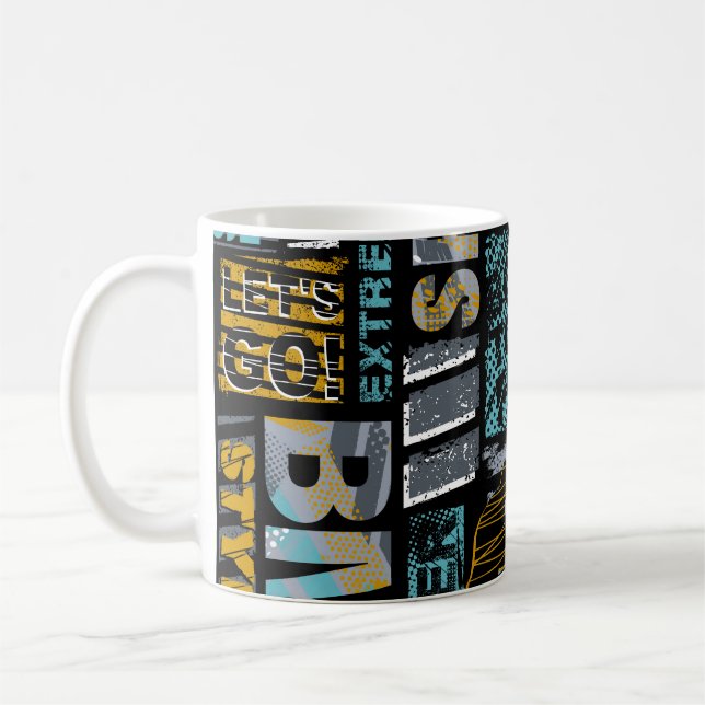 Abstract seamless grunge pattern. Urban style mode Coffee Mug (Left)