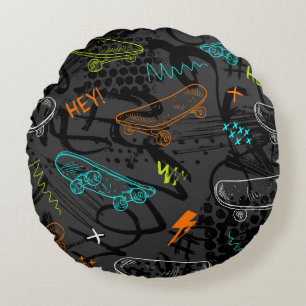 Abstract seamless grunge pattern. Urban style mode Round Cushion