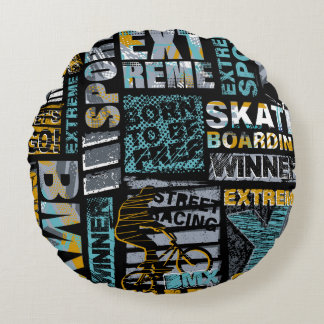 Abstract seamless grunge pattern. Urban style mode Round Cushion