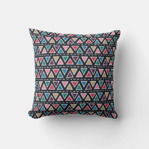 Abstract seamless hand drawn tribal pattern in tre cushion
