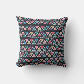 Abstract seamless hand drawn tribal pattern in tre cushion