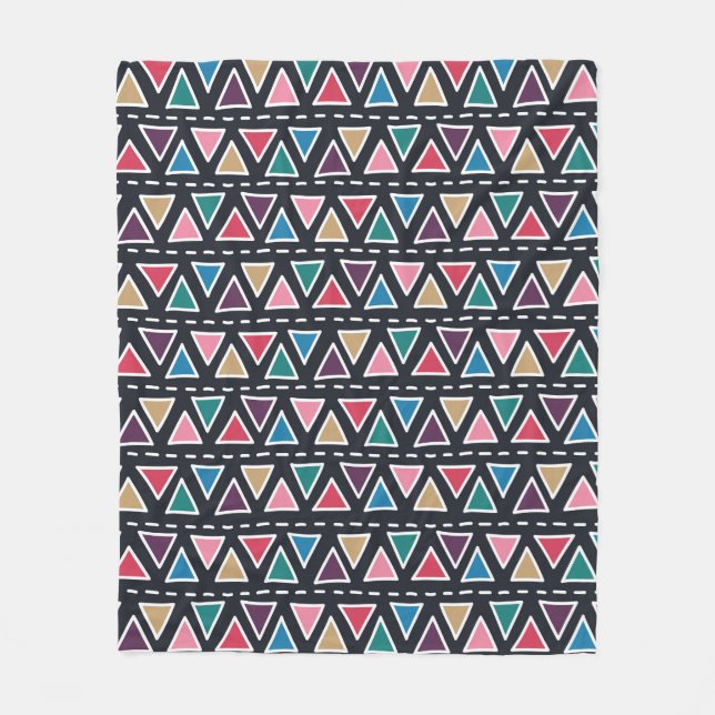 Abstract seamless hand drawn tribal pattern in tre fleece blanket (Front)