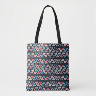 Abstract seamless hand drawn tribal pattern in tre tote bag