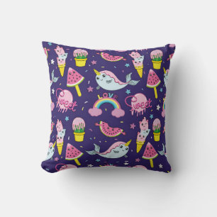 Abstract seamless ice cream pattern. Creative vint Cushion