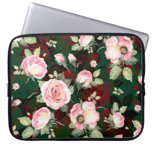 Abstract seamless lovely pattern drawn blooming ro laptop sleeve