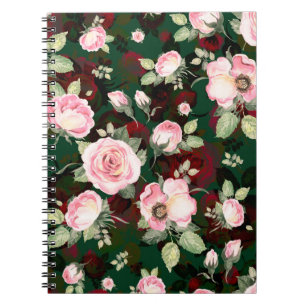 Abstract seamless lovely pattern drawn blooming ro notebook