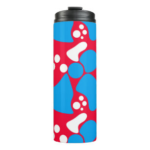 Abstract seamless moder print bright fun kids red thermal tumbler