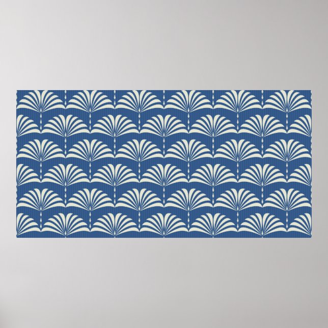 Abstract seamless oriental floral pattern Art deco Poster (Front)