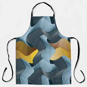 Abstract seamless ornament with waves apron