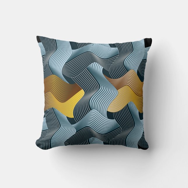 Abstract seamless ornament with waves cushion (Front)