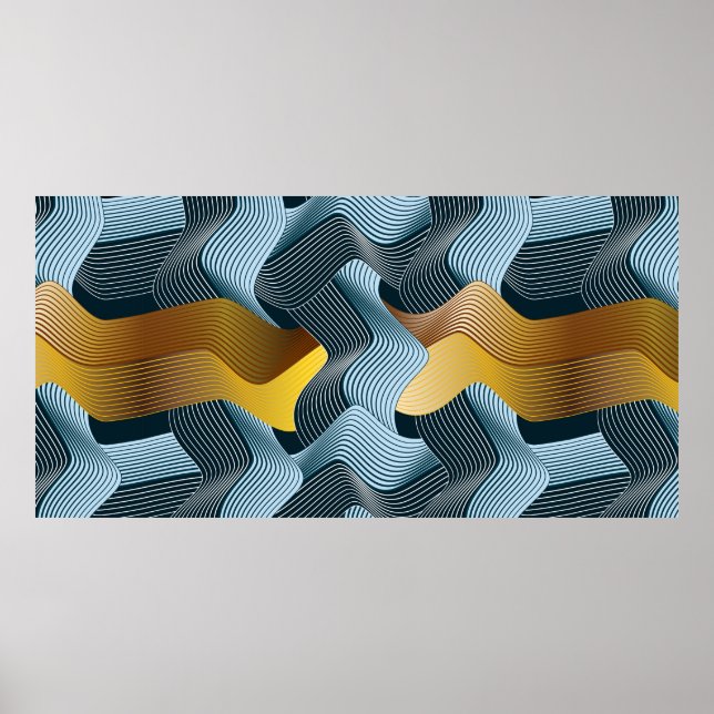 Abstract seamless ornament with waves poster (Front)