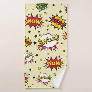 Abstract seamless patch pattern, vintage patch bac bath towel