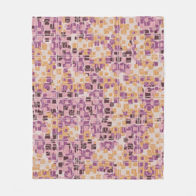 Abstract seamless pattern. Chaotic rounded squares Fleece Blanket (Front)