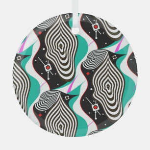Abstract Seamless Pattern Creative Design Glass Tree Decoration