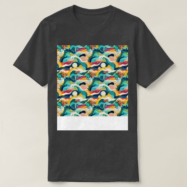 Abstract Seamless Pattern Geometric Lines Shapes G T-Shirt (Design Front)