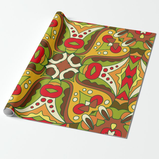 Abstract seamless pattern in oriental ethnic style wrapping paper (Unrolled)