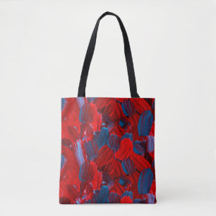 Abstract seamless pattern in red and blue colour tote bag