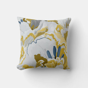 Abstract seamless pattern. Light grey, yellow, g Cushion