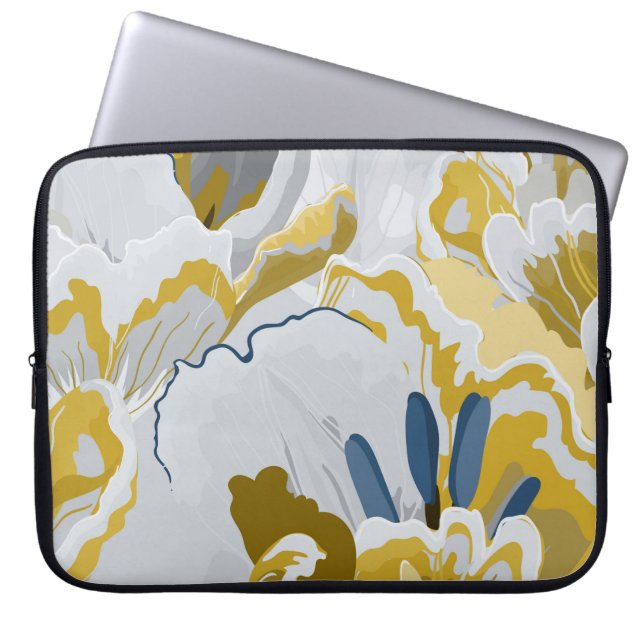 Abstract seamless pattern. Light grey,  yellow,  g Laptop Sleeve (Front)
