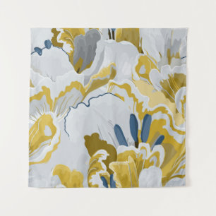 Abstract seamless pattern. Light grey, yellow, g Tapestry