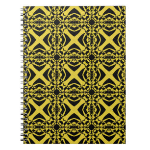 Abstract seamless pattern of black and gold colour notebook