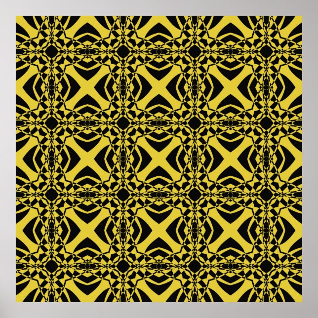 Abstract seamless pattern of black and gold colour poster (Front)