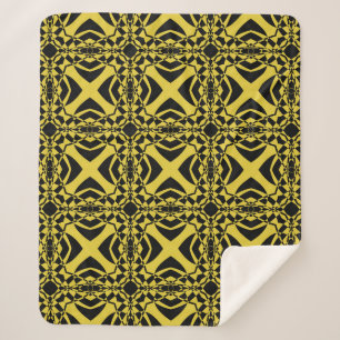 Abstract seamless pattern of black and gold colour sherpa blanket