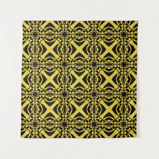 Abstract seamless pattern of black and gold colour tapestry (Front)